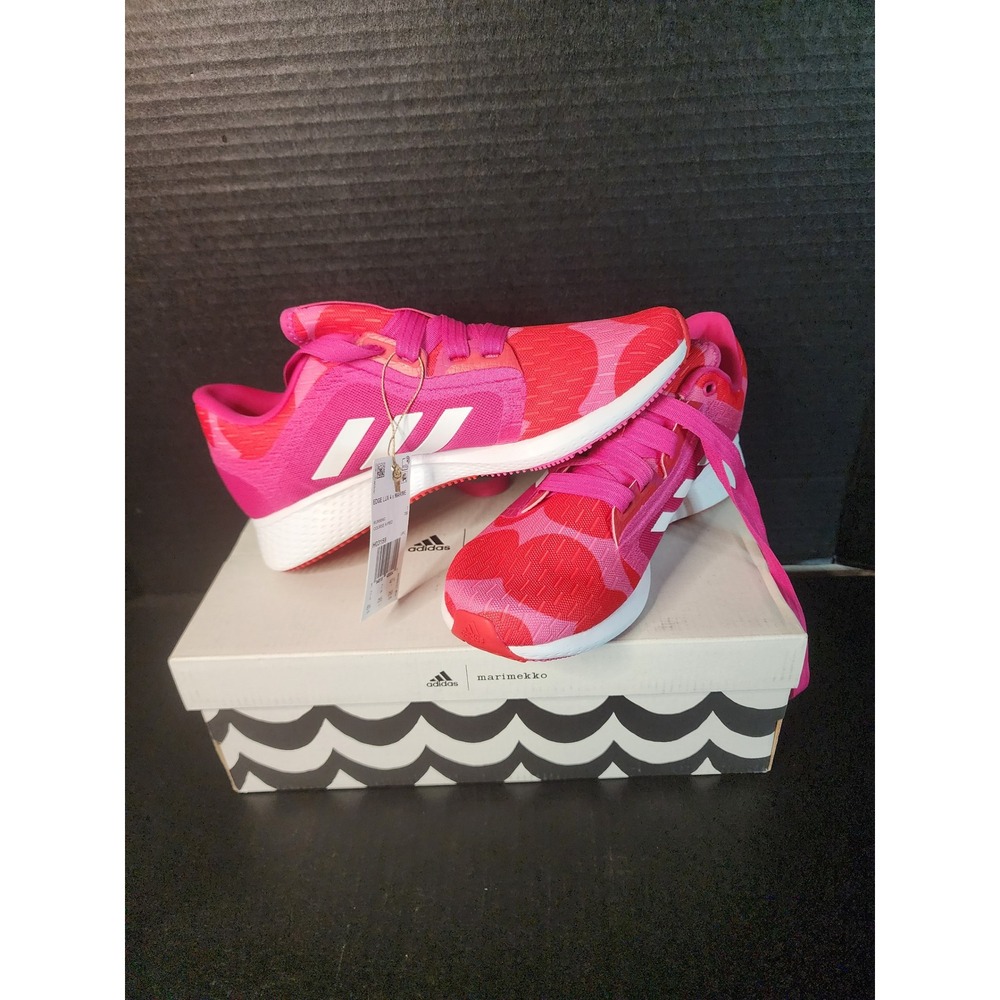 Adidas Edge Lux 4 x Marimekko Womens Running Shoes Pink Red H03159 Size 8.5 NEW